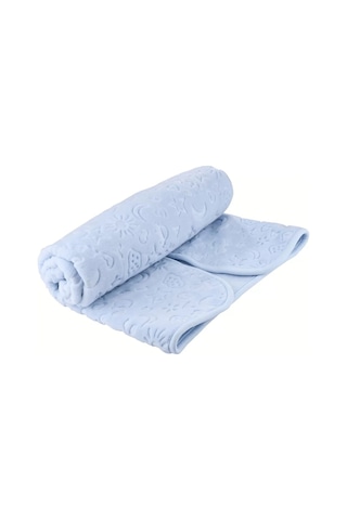 Mavi Bebek Çocuk Battaniyesi Kabartmalı Yumuşak İnce Mevsimlik 90 x 110 CM Örtü Mavi