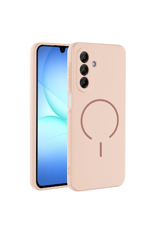 Zore Samsung Galaxy Uyumlu A17 Kılıf M-safe Şarj Özellikli Omsy Meta Kapak - Rose Pembe