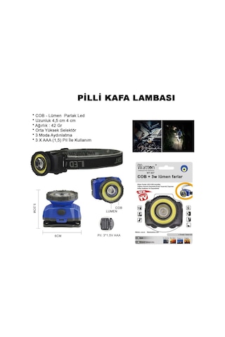 Güçlü Pilli Kafa Lambası Wt-607 Beyaz