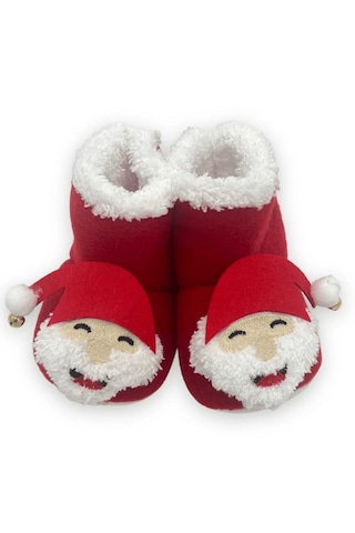 Bilge Trend Yılbaşı Noel Baba Kabartmalı Bebek Panduf Kırmızı