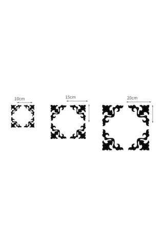 Yaprak-motif Desenli Pleksi Köşe Ayna Silver Gümüş