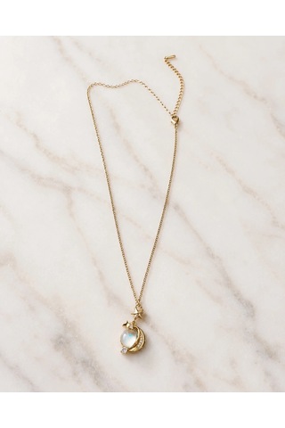 Gold Renk Opal Taşlı Kolye