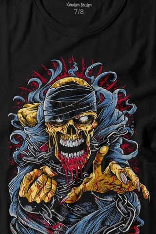 Zombie Halloween Skull Darkness Vampir Baskılı Tişört Çocuk T-shirt 001
