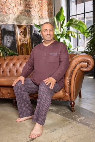 Aydoğan Erkek Emir Büyük Beden Kışlık Termal Kestane Rengi Pijama Takım 0544 Kahverengi