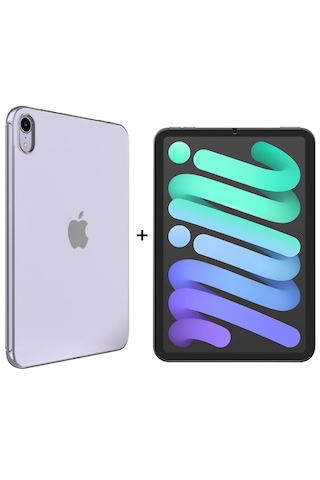 Apple Uyumlu iPad  Mini 6 2021 Ve Mini 7 2024 8.3'' Şeffaf Silikon Kılıf Ve Nano Cam Ekran Koruyucu Arka Kapak