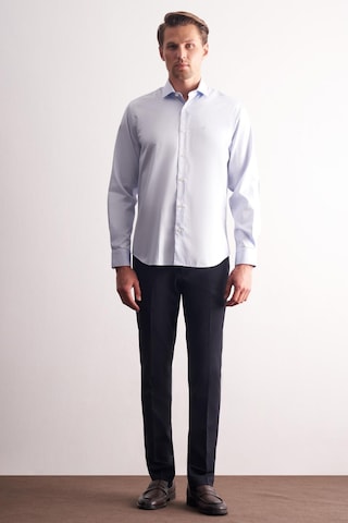 İmza Açık Mavi Yarım İtalyan Yaka Saten Uzun Kol Premium Slim Fit %100 Pamuk Gömlek 1004255195 Açık Mavi