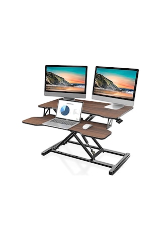Fitueyes Yükseklik Ayarlı 80 Cm Çalışma Masası Dönüştürücü, Laptop Ve Çift Monitörler Için Tv Sehpası Çok Renkli