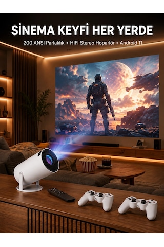 Projeksiyon Cihazı Video Oyun Konsolu 8 Gb Hafıza Lcd Ekran Kumandalı Yeni Nesil 90070524