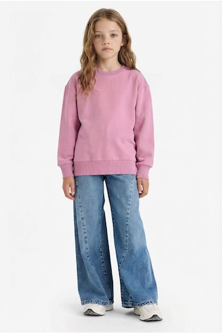 Defacto Kız Çocuk Relax Fit Bisiklet Yaka Basic Düz Sweatshirt A2797a825aupn455 Pembe