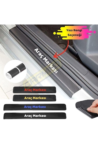 Size Özel Karbon Kapı Eşiği Sticker (4 Adet)