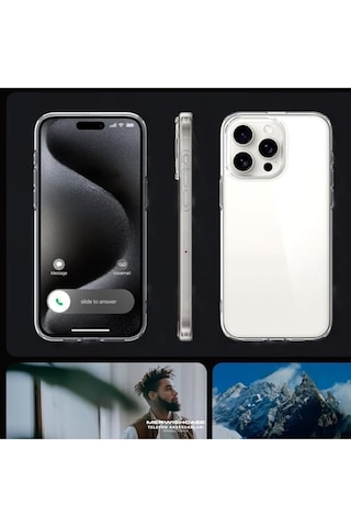 Apple İhone 16pro Max Kılıf Sararmaz 2mm Şeffaf Silikon - Şeffaf Şeffaf