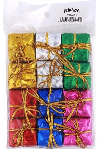 3 Lü Yılbaşı Seti 12'li Çam Ağacı Çan 12 Li Gold Yılbaşı Ç.ağacı Topu 12'li Mini Hediye Paketi Süsü Çoklu Renk