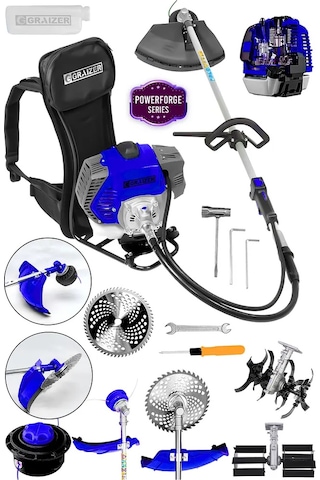 Graizer 58 Cc 11000 Rpm Sırt Tipi Benzinli Çalı Çim Biçme Tırpan