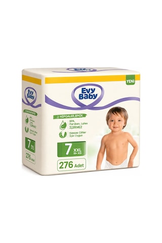 Evy Baby Bebek Bezi 7 Beden 19+ Kg Xxlarge 276 Adet 7 Numara