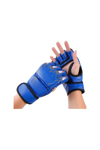 Reedark Erkek Kadın Yarı Parmak Boks Eldiveni, Muharebe Ve Kum Torbası Egzersizleri İçin, Gripli Eldiven, Güvenli Ve Konforlu, Mavi Mavi