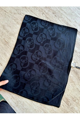 Noura Scarf Pırlanta Orin Şal Siyah