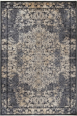 Hoom Rugs Natural 1707 Siyah Sarı Klasik Salon Halısı
