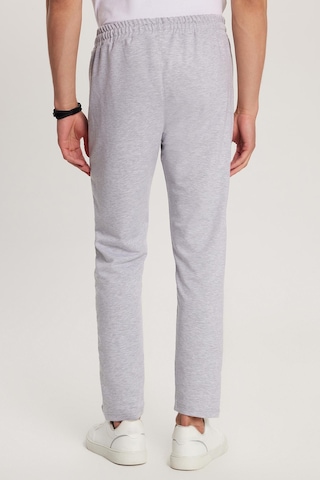 Tudors Unisex Standart Fit Pamuklu 2 İplik Fermuar Cepli Beli Lastikli Bağlamalı Düz Paça Gri Eşofman Altı-34052 gri