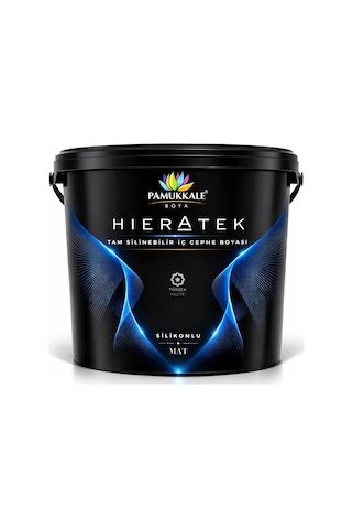Pamukkale Hieratek İpek Mat Silikonlu Tam Silinebilir İç Cephe Boyası 7.5 Lt Siyah 10 KG