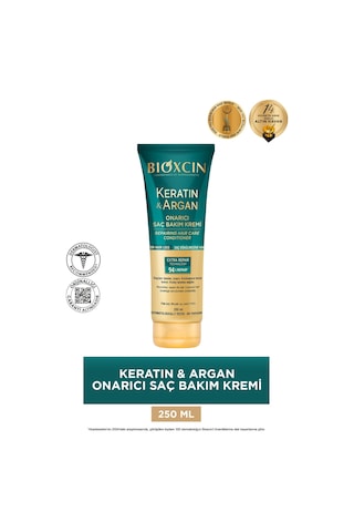 Bioxcin Keratin & Argan Onarıcı Saç Bakım Kremi 250 ml - Yıpranmış Ve Hassas Saçlar
