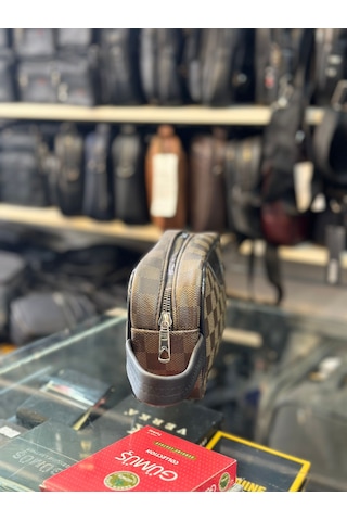 Trg Polo Kahve Dama Desen El Portföy Çanta Kahverengi