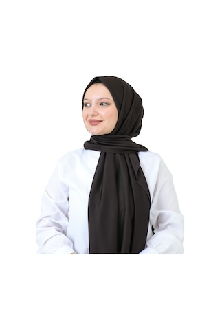 Şal Zarif Başörtüsü Eşarp Tesettür Giyim Uzun Abiyelik KAhverengi