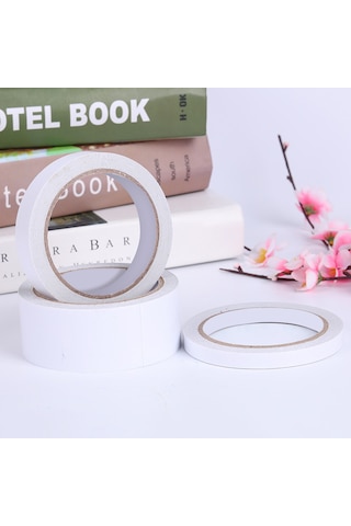 Springsun 5 Adet Beyaz 10mm Çift Taraflı Bant - Güçlü Yapışkanlı, Ofis/ev/dıy İçin İdeal
