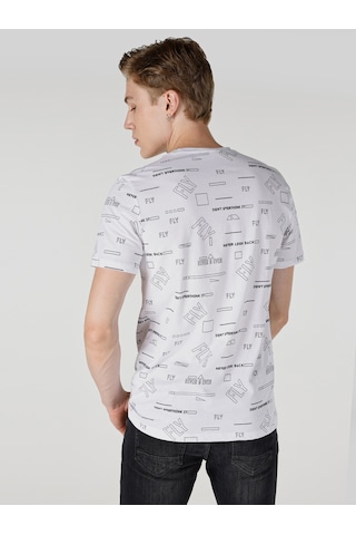 Colin's Colins Regular Fit Bisiklet Yaka Baskılı Beyaz Erkek Kısa Kol Tişört Cl1064698 Beyaz