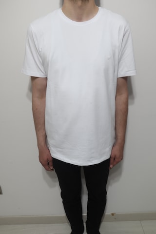Santa Dmctekstil Erkek 2675 Düz Spor Kesim Rahat Kalıp Bisiklet Yaka Basic T-shirt Beyaz