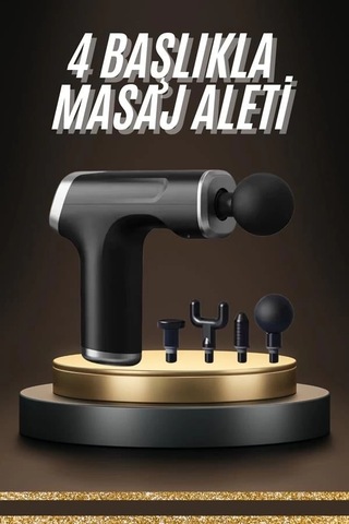 Profesyonel Masaj Tabancası Sporcu Masaj Aleti 4 Başlıklı Şarjlı Titreşimli Çok Renkli