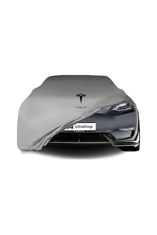 Tesla Model Y 2020- Araba Brandası Gri Kumaş Penye Toz Geçirmez Oto Garaj Branda