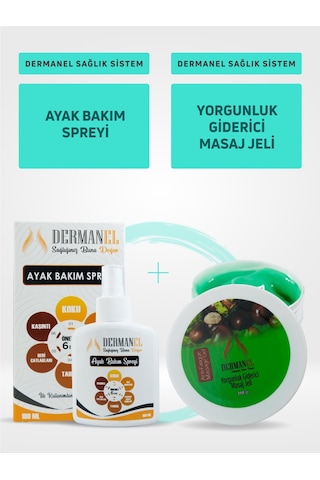 Dermanel Ayak Bakım Spreyi 100 ML + Dermanel Yorgunluk Giderici Masaj Jeli 250 G