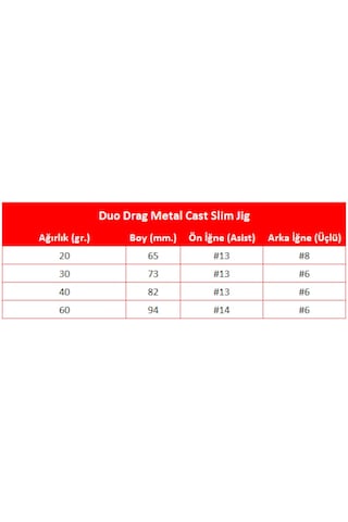 Duo Drag Metal Cast Slim Jig 40 GR Pja0101 / Zebra Glow Yem