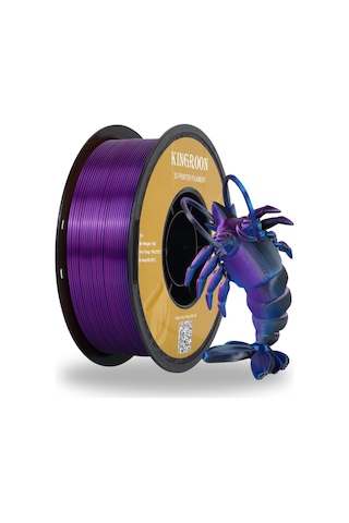 Üç Renkli Silk Pla Filament Siyah-mor-mavi Canlı Parlak Renk Geçişi 1.75mm 1 Kg