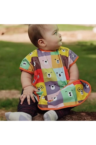 Candar Colour Bear's Kolsuz Sıvı Geçirmez Aktivite Ve Mama Önlüğü 6-24 Ay Standart Çok Renkli