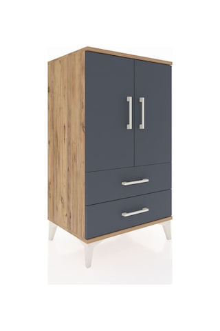 Hyperion Komodin 2 Raflı 2 Çekmeceli 2 Kapaklı 60x44x106 Çam-... Çam