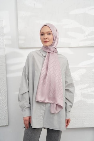 Armanda Jakarlı Şal - Zigzag Desenli - Sisli Pudra - Soft Pudra