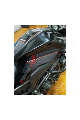 Hades Honda Cb250 Uyumlu Tank Pad Seti Karbon Beyaz Depo Koruma Siyah
