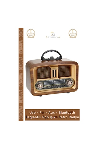 Radyo Bluetooth Fm Usb Kart Girişli Taşınabilir Everton Ses Sistemi Aux Şarjlı Nostaljik Radyo