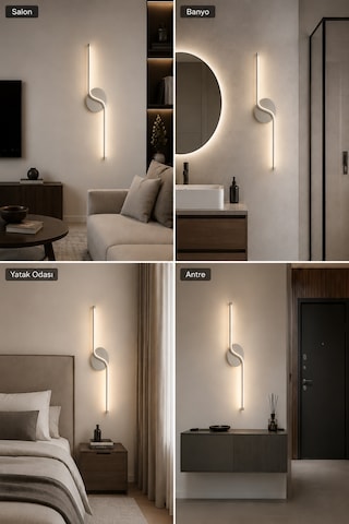 AvizeGO Gena Modern Led Duvar Apliği Günışığı Gri