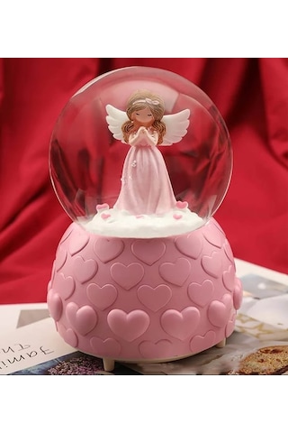 Pembe Peri Işıklı Sihirli Kar Küresi Arkadaşa Hediye