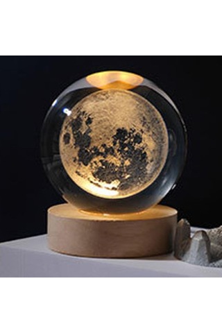 Homyl 60mm Top Gece Lambası, Oturma Ay-kristal-topun-çapı:-6cm Ay