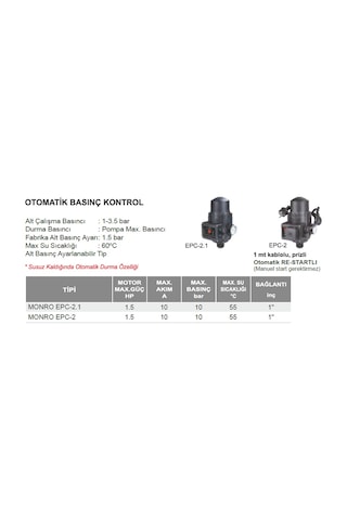 Atlantis Monro Epc-2.1 Otomatik Basınç Kontrol (hidromat Kablosuz