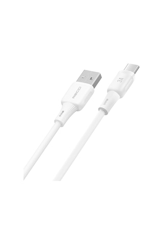 Recci Rs52c Usb-a To Type-c 3a Hızlı Şarj Özellikli Data Ve Şarj Kablosu 1m Beyaz