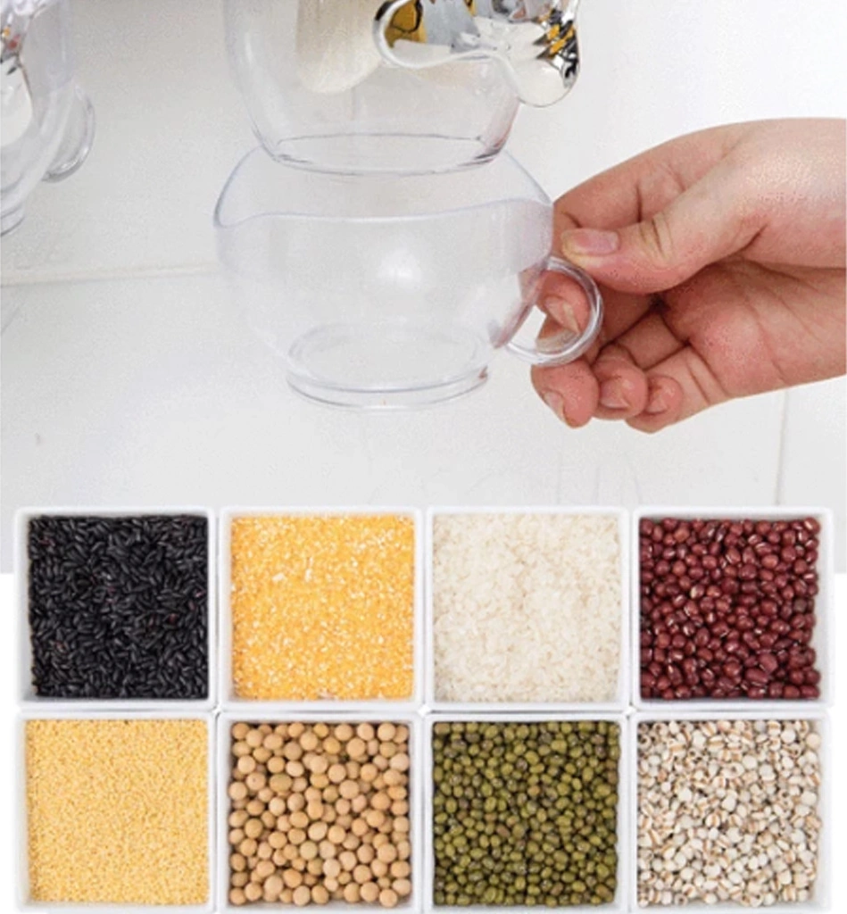 2 Adet Tahıl Dağıtıcı Çift Tek Kuru Gıda Snack Tahıl Tabanlı Plastik Depolama Konteyner Duvar Asılı Ev Organizatör Tankları Şişeler, Kavanozlar Ve Amp Kutular 3 Kaşık Klipsli