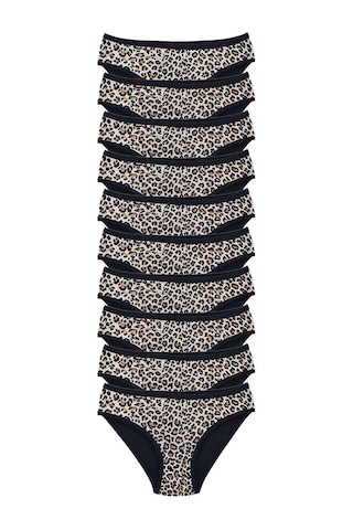 Royaleks 10 Adet Leopar Desenli Likralı Yumuşak Dokulu Kadın Slip Külot RYL-LEO10010 Çok Renkli