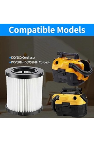 Dewalt Dcv580h, Dcv581h 20v Max Islak/kuru Elektrikli Süpürge İçin 3 Adet Dcv5801h Vakum Hepa Filtresi 6 Köpük Kılıflı