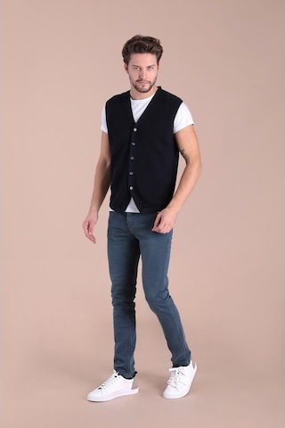 Ferraro Desenli Pamuk Triko Yelek - Lacivert-Lacivert