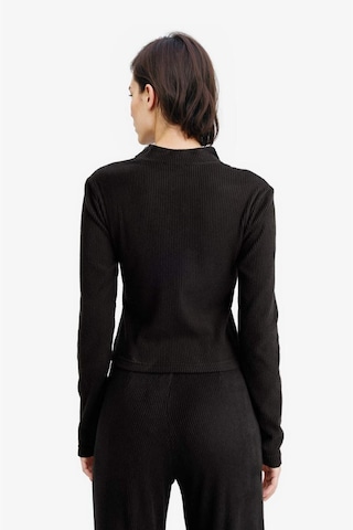 Defacto Dik Yaka Fermuarlı Sweatshirt F0999AX25WN Siyah