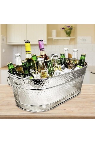 Flybuy Suntek Galvanizli Şarap Soğutma Buz Kovası, Şampanya Için, Partiler İçin, Kullanışlı Ve Dayanıklı Arjantin